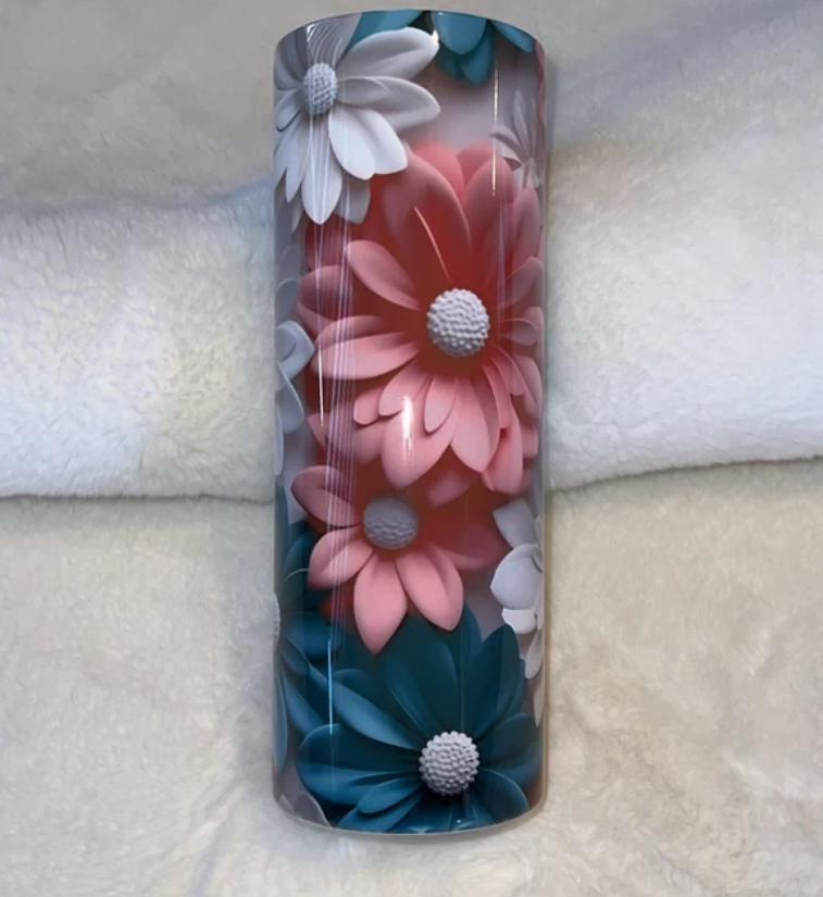 Gourde avec avec motif fleur / Tumbler with flower design