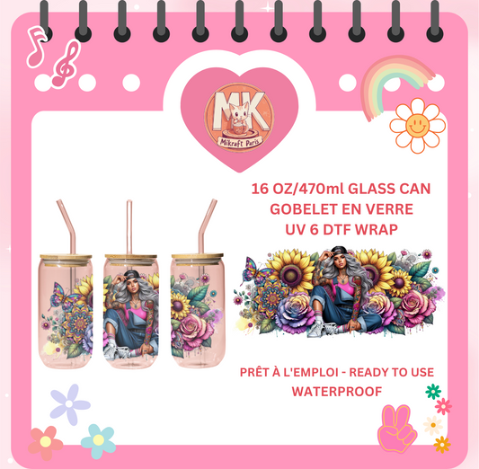 UV DTF WRAP TATTOO GIRL FLOWER