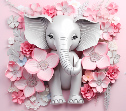 Gourde avec motif éléphant mignon / Tumbler with cute elephant design