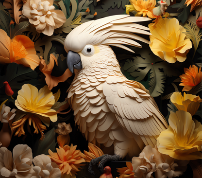 Gourde avec motif oiseau/Tumbler with bird design