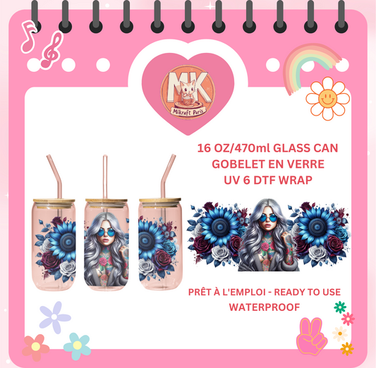 UV DTF WRAP TATTOO GIRL FLOWER