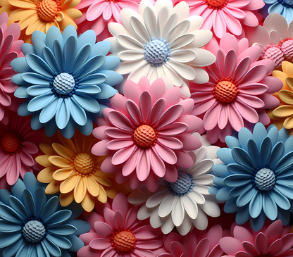 Gourde avec avec motif fleur / Tumbler with flower design