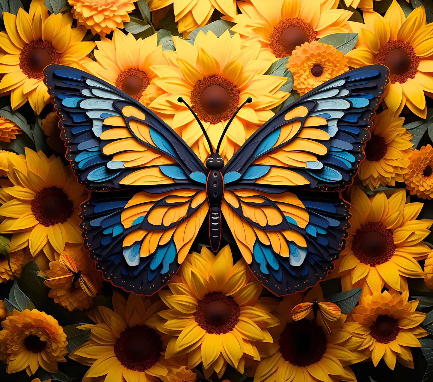 Gourde avec motif papillon/Tumbler with Butterfly design