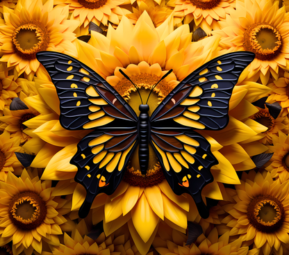 Gourde avec motif papillon/Tumbler with Butterfly design