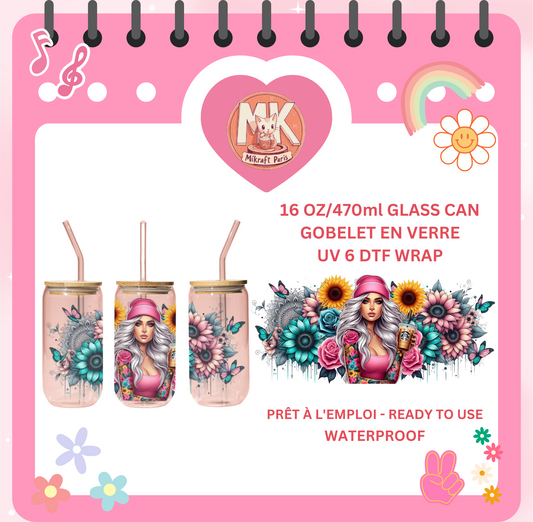 UV DTF WRAP TATTOO GIRL FLOWER