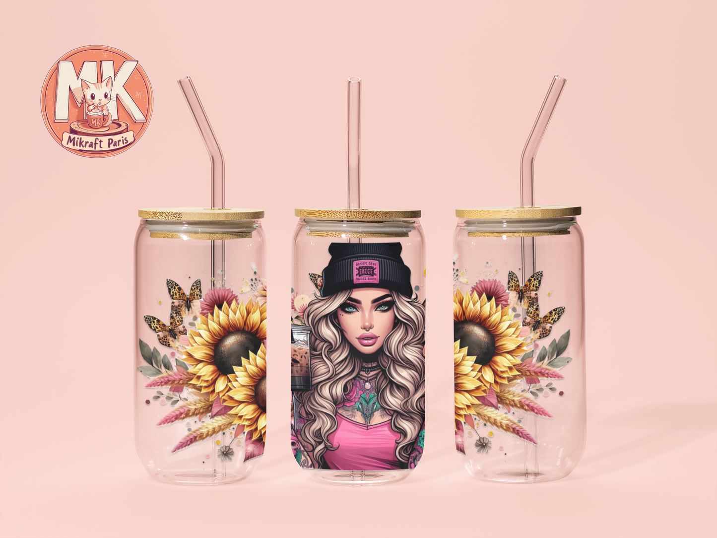 TATTOO GIRL Gobelet en verre