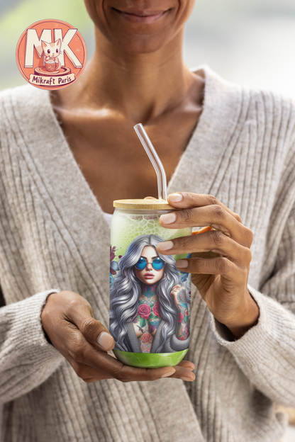 TATTOO GIRL Gobelet en verre