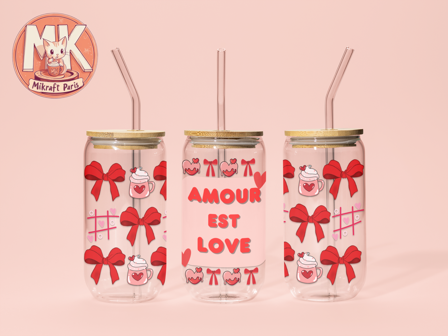 AMOUR EST LOVE Gobelet en verre