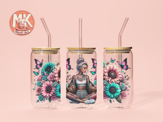 TATTOO GIRL Gobelet en verre