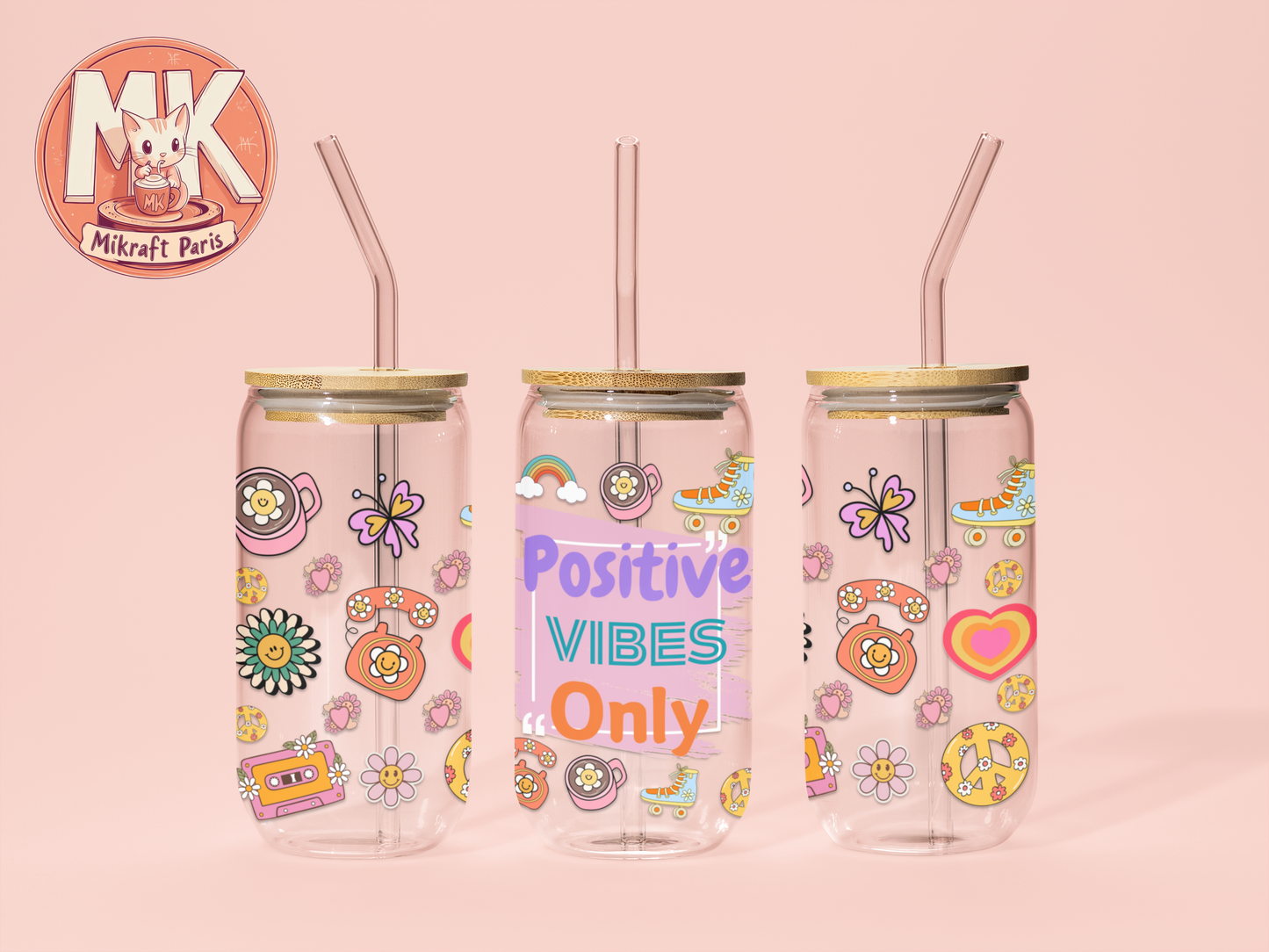 POSITIVE VIBES Gobelet en verre