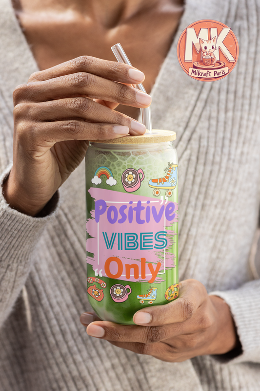 POSITIVE VIBES Gobelet en verre