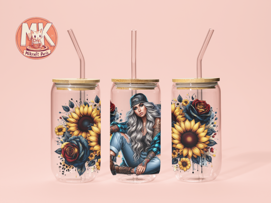 TATTOO GIRL Gobelet en verre