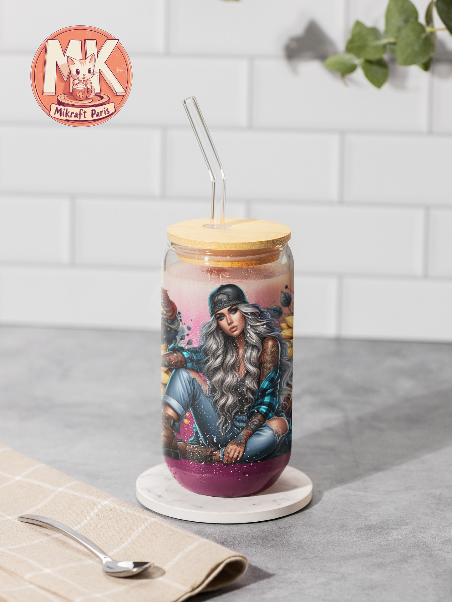 TATTOO GIRL Gobelet en verre