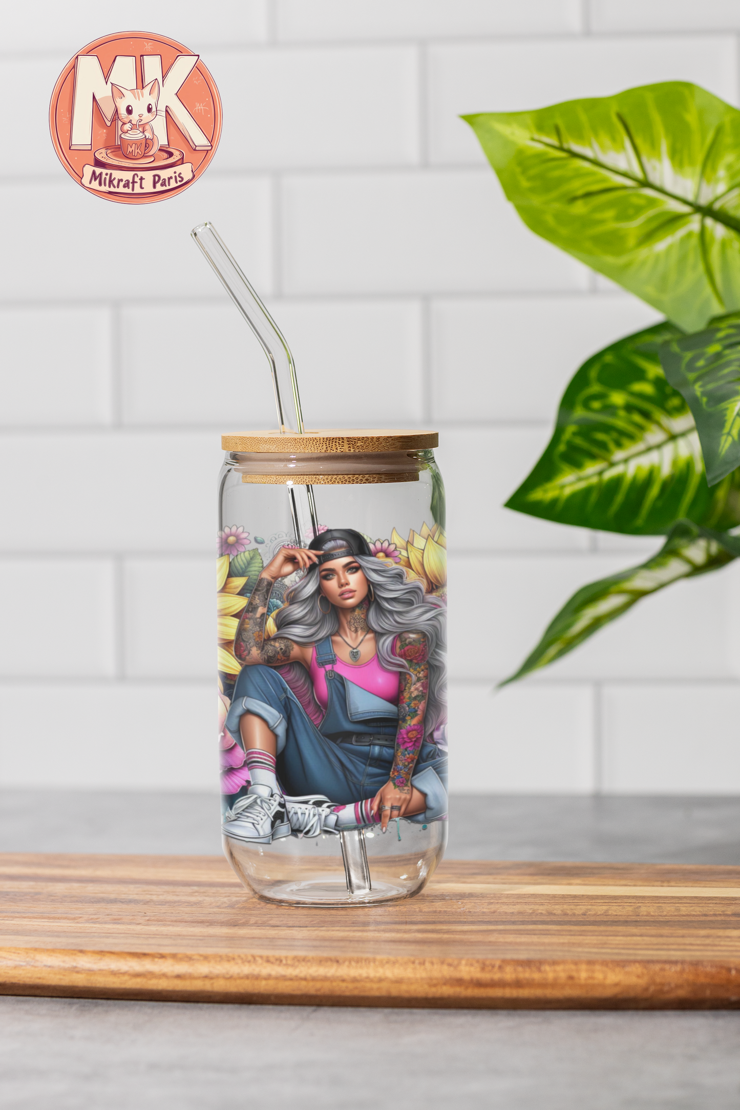 TATTOO GIRL Gobelet en verre