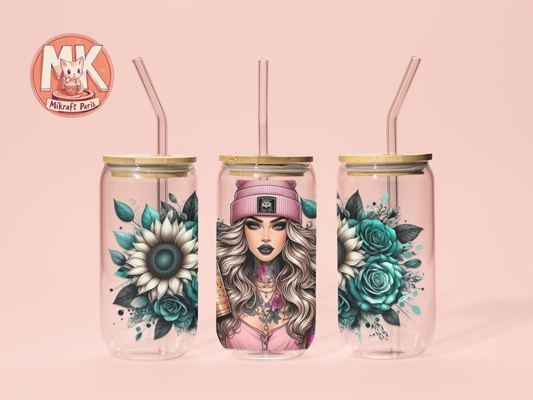 TATTOO GIRL Gobelet en verre
