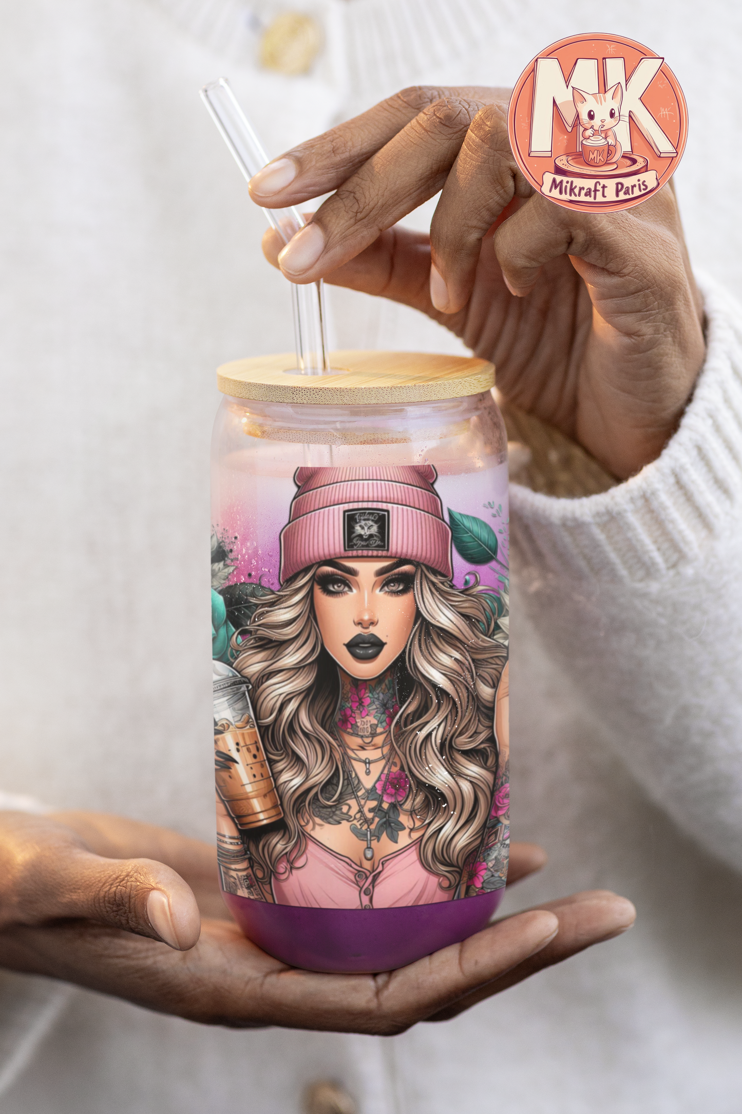 TATTOO GIRL Gobelet en verre