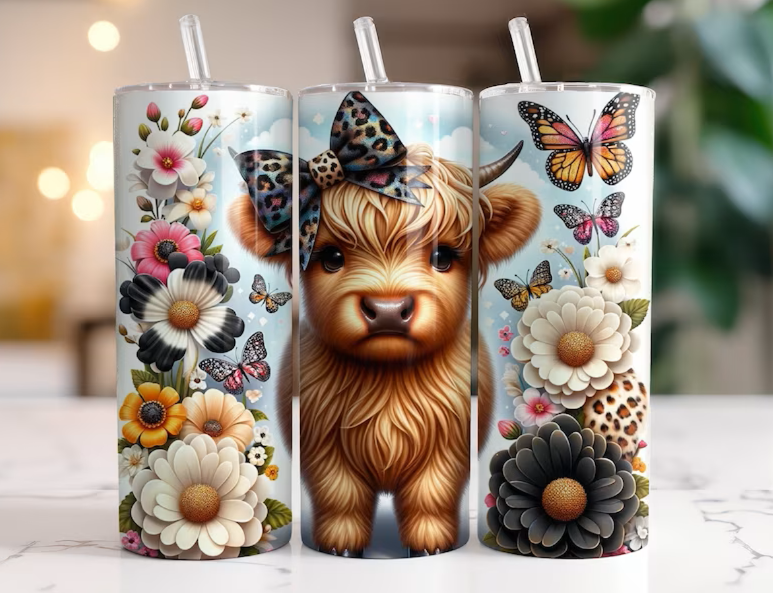 Gourde avec motif vache mignonne/Tumbler with cute cow design