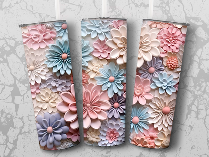 Gourde avec avec motif fleur / Tumbler with flower design