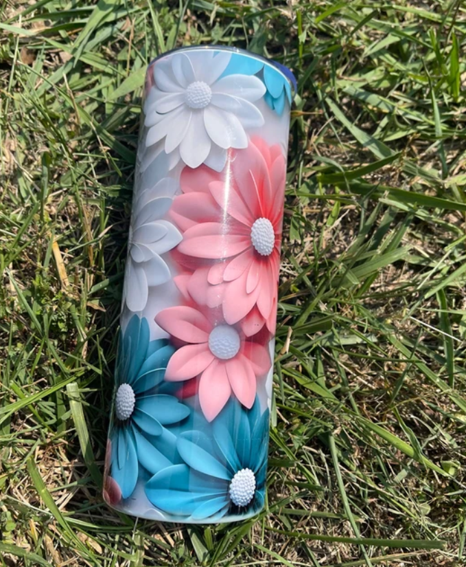 Gourde avec avec motif fleur / Tumbler with flower design