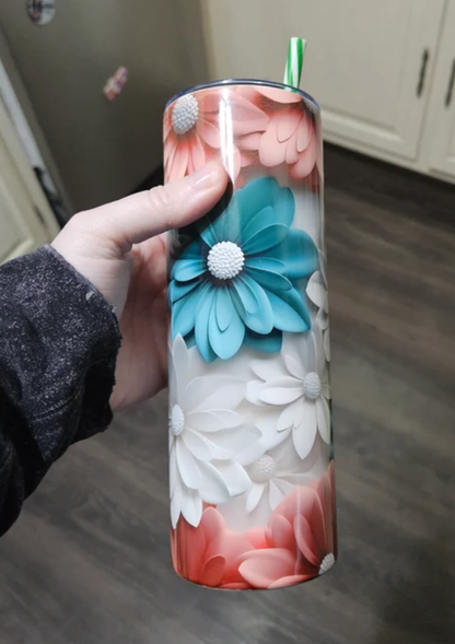 Gourde avec avec motif fleur / Tumbler with flower design