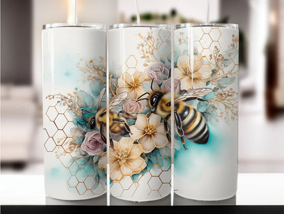 Gourde avec motif abeille/Tumbler with bee design