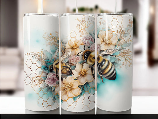 Gourde avec motif abeille/Tumbler with bee design