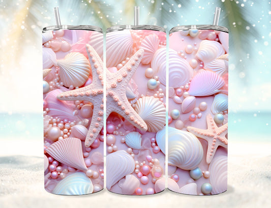 Gourde avec motif plage/Tumbler with beach design