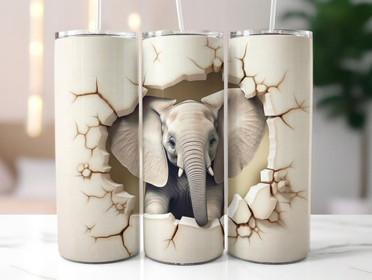 Gourde avec motif éléphant mignon / Tumbler with cute elephant design