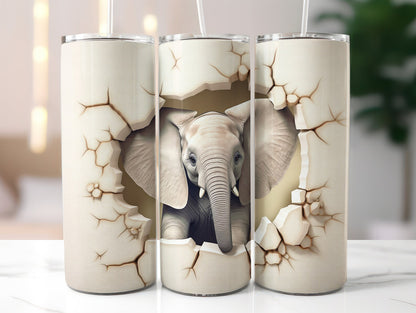 Gourde avec motif éléphant mignon / Tumbler with cute elephant design