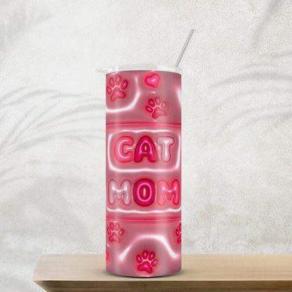 Gourde avec motif Cat Mom / Tumbler with Cat Mom design